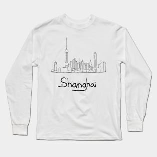 Shanghai cityscape Long Sleeve T-Shirt